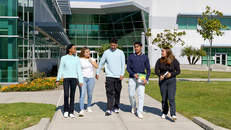 Outdoor image of a students on campus